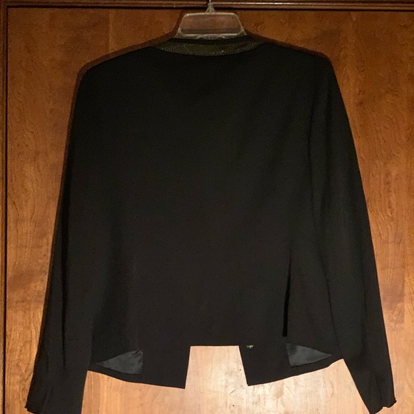 Elie Tahari Black Embellished Jacqueline Silk Jacket - Picture 3 of 4